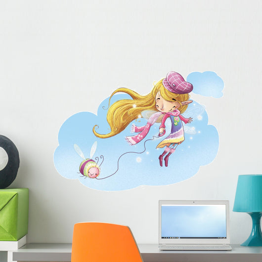 girl with dog Wall Decal