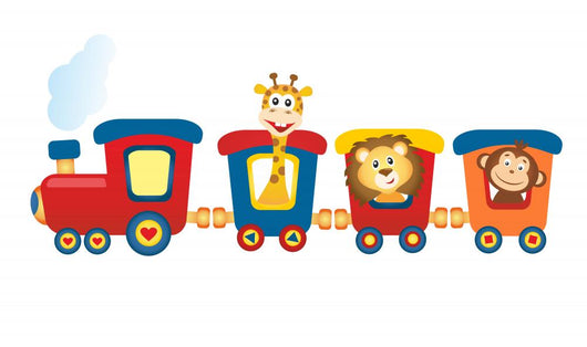Train with Animals Wall Decal