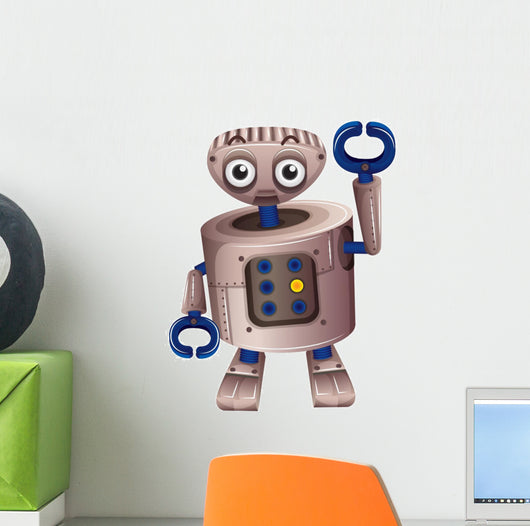 A Brown Robot Wall Decal