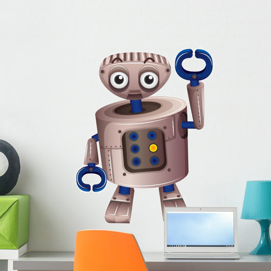 A Brown Robot Wall Decal