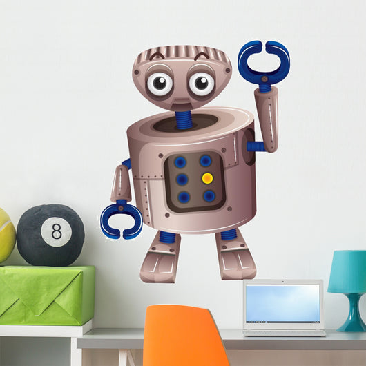 A Brown Robot Wall Decal