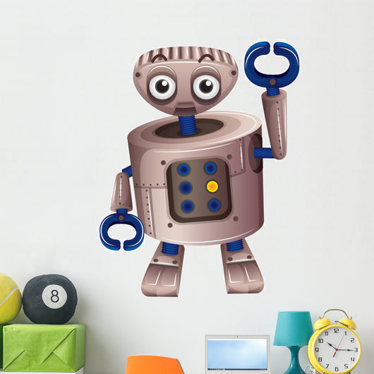 A Brown Robot Wall Decal