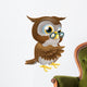 Pointing Cute Owl Wall Decal