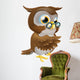 Pointing Cute Owl Wall Decal