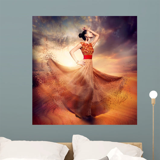 Dancing Fashion Woman Wall Mural