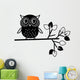 Cute Owl Black and Wall Mural