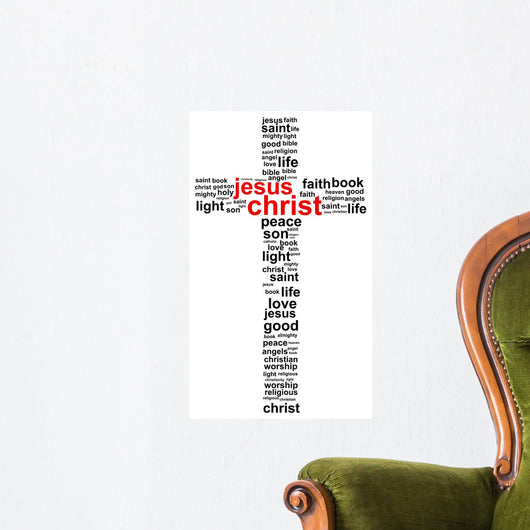 Jesus Christ Word Cloud Concept Wall Decal