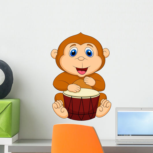 Cute Monkey Playing Drum