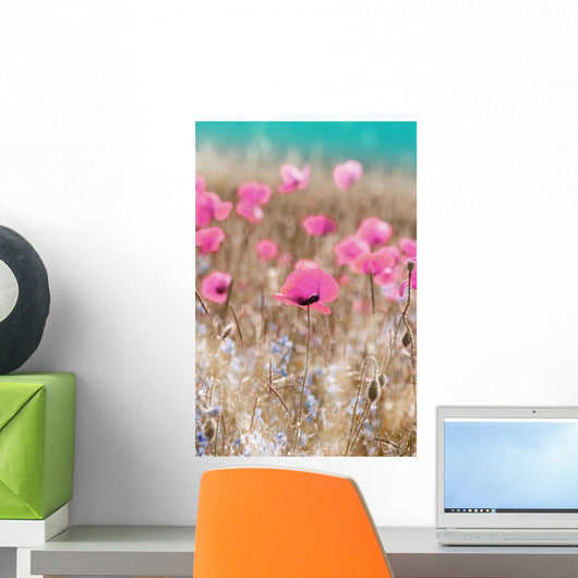 Pink Poppies Wall Mural