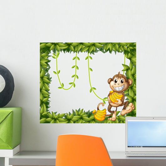 Happy Monkey Holding Bananas