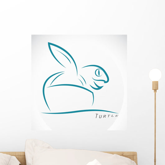 Vector Image Turtle Coming Wall Mural