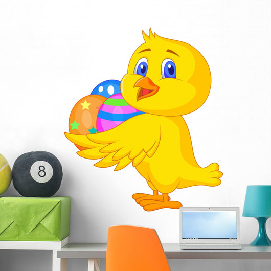 Cute Chick with Colorful Wall Decal