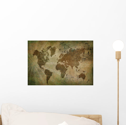 ancient world travel map Wall Mural