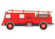 Retro fire truck on a white background. Wall Decal