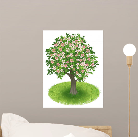 Blossoms Tree Green Field