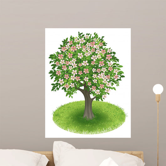 Blossoms Tree Green Field