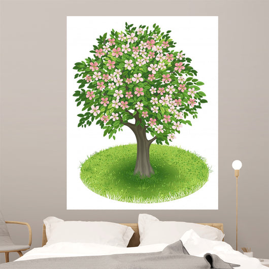 Blossoms Tree Green Field