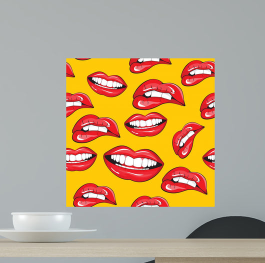 Lips seamless pattern Wall Mural