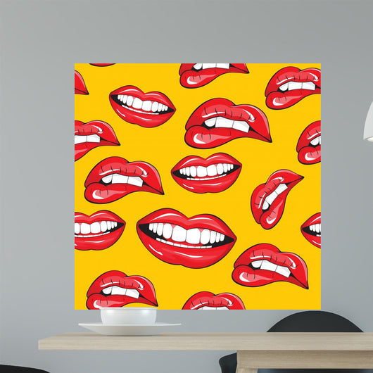 Lips seamless pattern Wall Mural