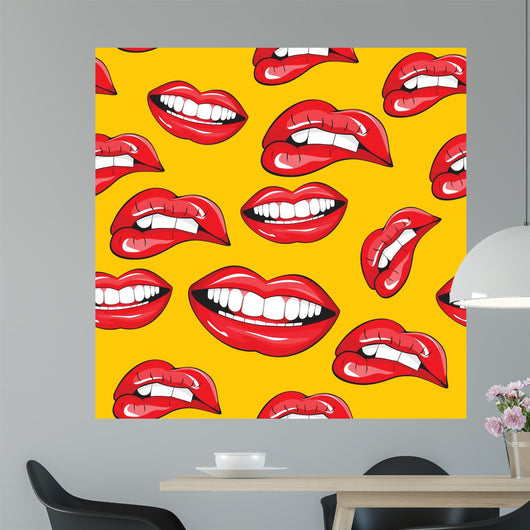 Lips seamless pattern Wall Mural