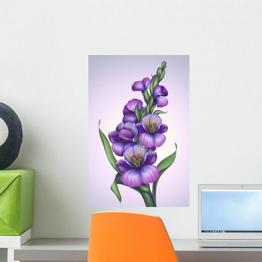 creative fantasy violet flower illustration Wall Mural