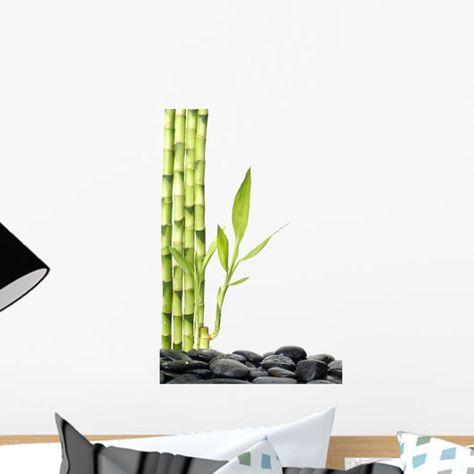 Still Life with Bamboo Grove on Pebble Wall Decal