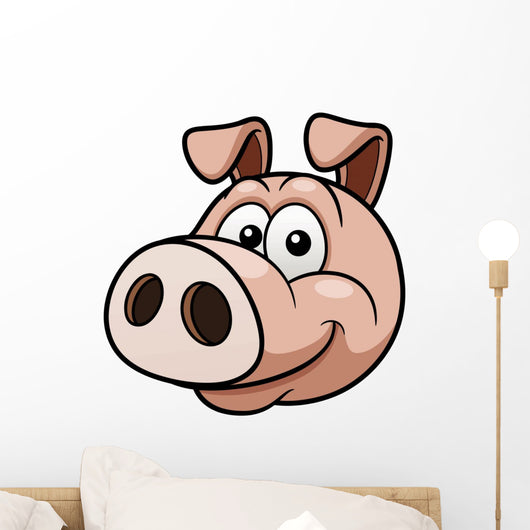 Vector Illustration Pig Face Wall Decal