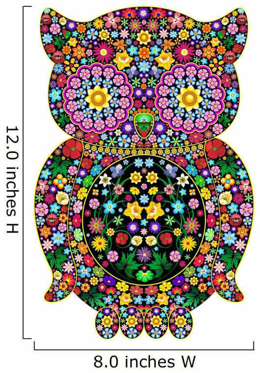 Owl Flowers Ornamental Design-owl-Ornamental Flowers Vector Wall Decal