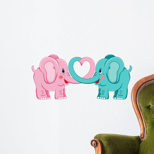 Elephants in love Wall Decal