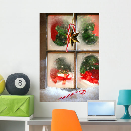 Festive Holiday Window Wall Mural