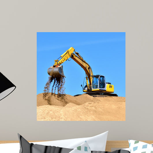 New Yellow Excavator Working