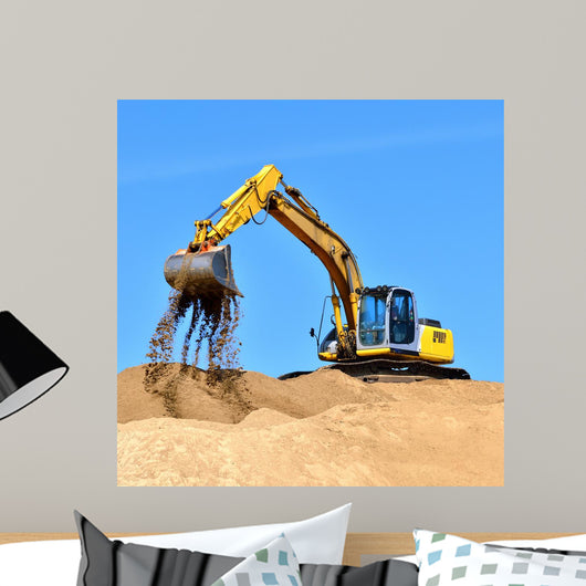 New Yellow Excavator Working