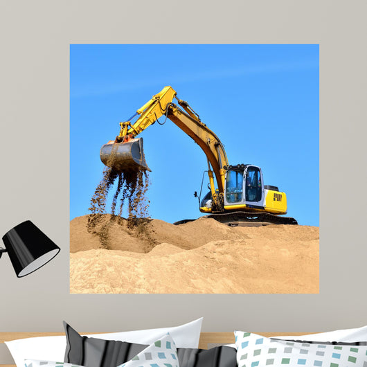 New Yellow Excavator Working