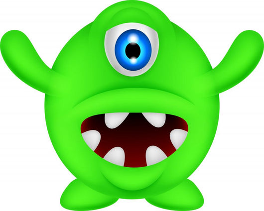 Cute Green Monster Wall Decal