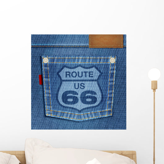 BACKGROUND Jeans_Poche_Road 66 Wall Mural