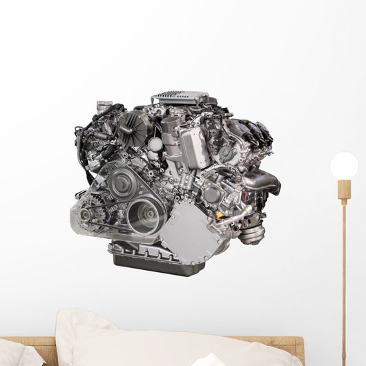 Powerful Car Engine White