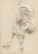 Indian Chief Plays Drum Wall Mural