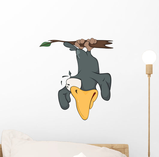 Raven Hanging up Feet Wall Decal