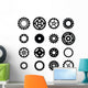 Set Black Cogwheel