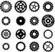 Set Black Cogwheel