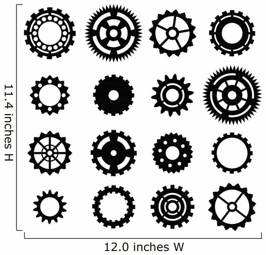 Set Black Cogwheel