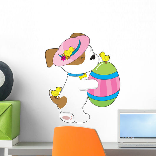 Cute Puppy Easter Egg Wall Decal