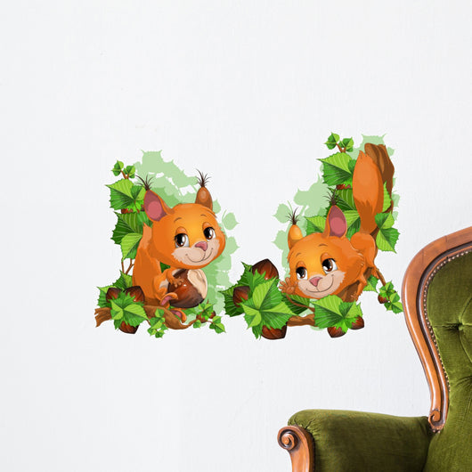 squirrel and nutlets Wall Decal