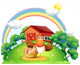 A hen with a basket of egg at the farm Wall Decal