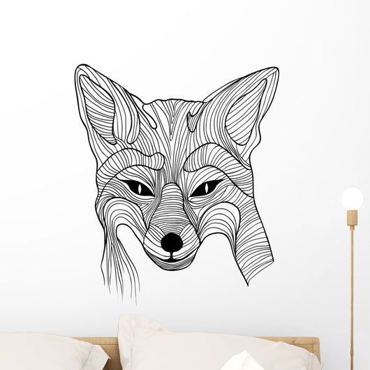 Fox animal sketch symbol Wall Decal