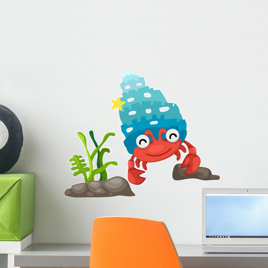 Illustration Hermit Crab White