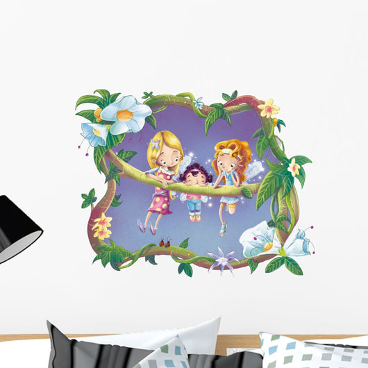 fairy girls playing Wall Decal