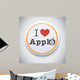 I Love Apple -Vector button badge Wall Decal