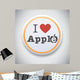 I Love Apple -Vector button badge Wall Decal