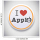 I Love Apple -Vector button badge Wall Decal